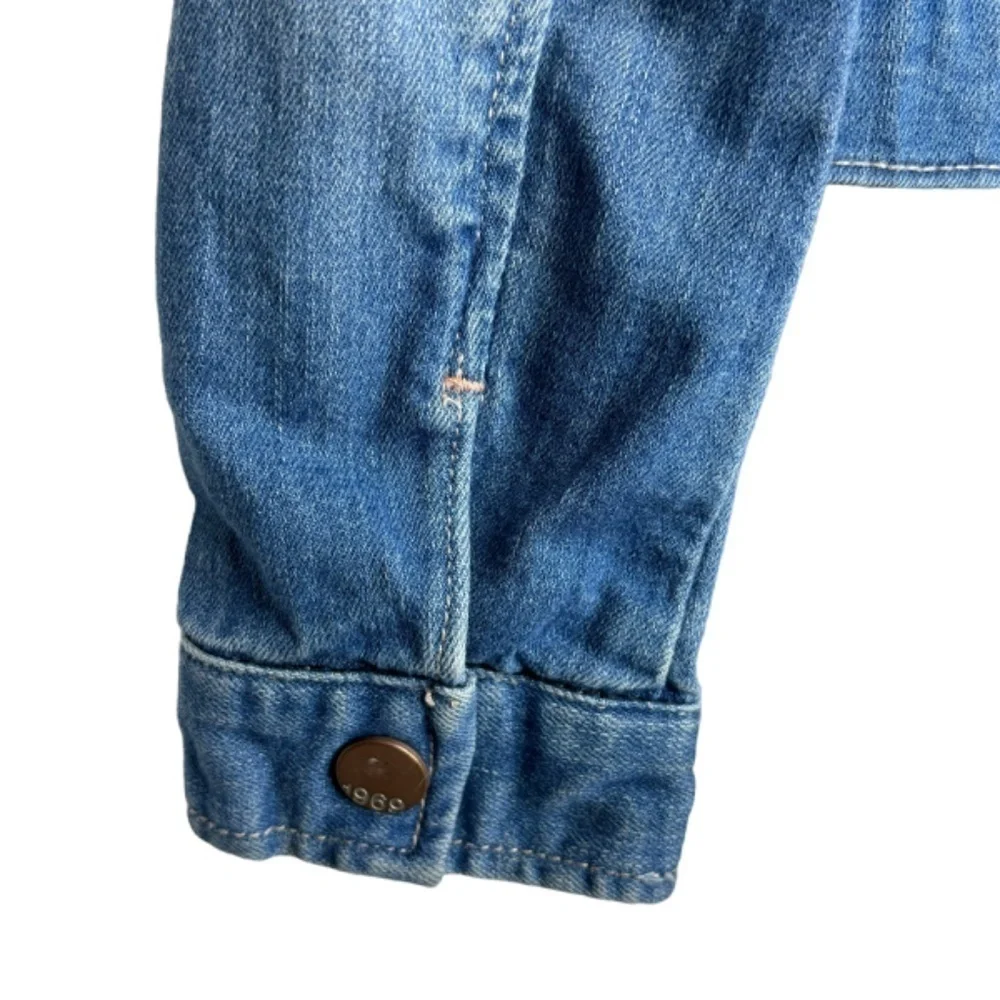 GAP Kids Jean Jacket Girls Size S Blue Snap Up Long Sleeve Denim‎ with Pockets